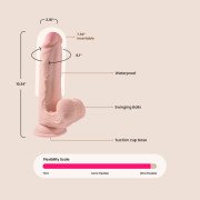 King C_ck Plus Triple Density C_ck 9\" Realistic Dildo With Swinging Balls